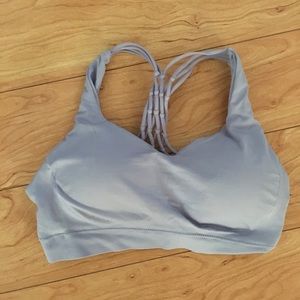 Blue sports bra